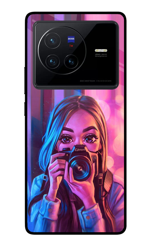 Girl Photographer Vivo X80 Glass Case