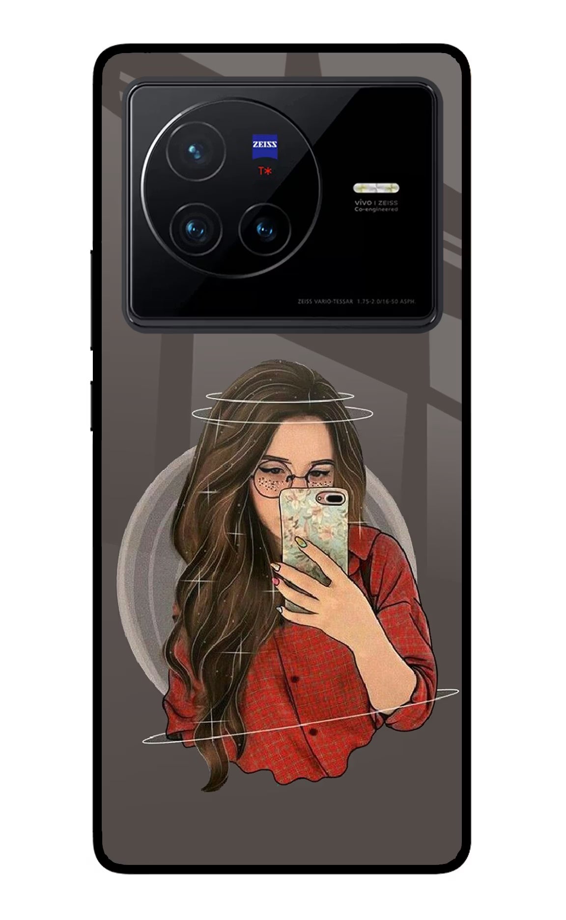 Selfie Queen Vivo X80 Glass Case Back Cover by Casekaro