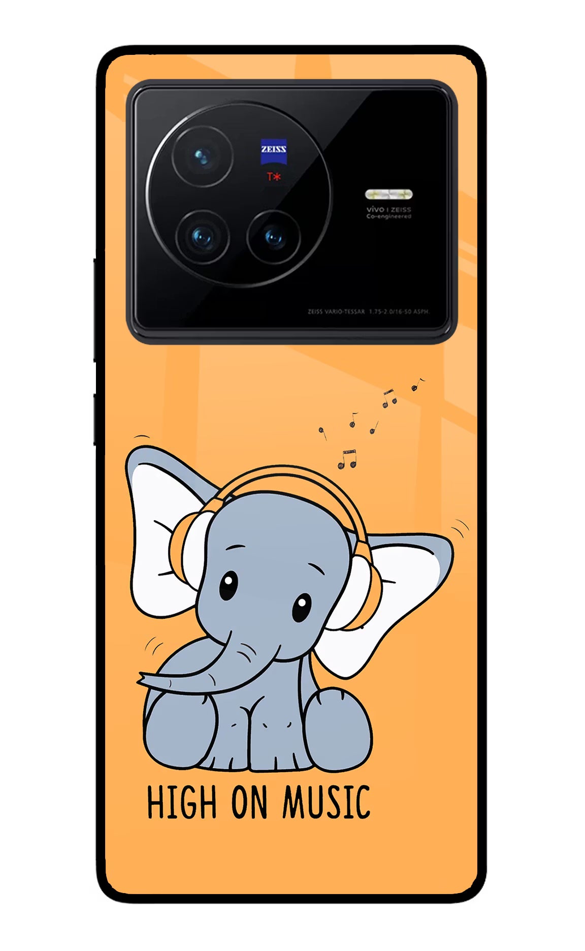 High On Music Vivo X80 Glass Case Back Cover by Casekaro