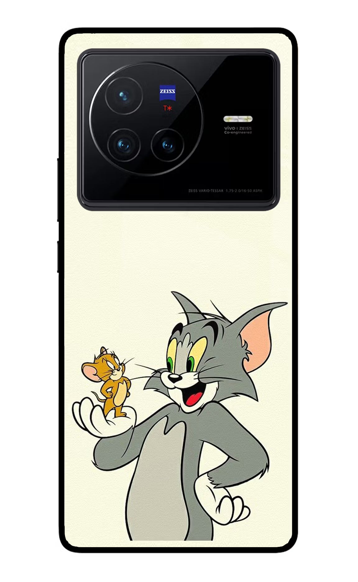 Tom & Jerry Vivo X80 Glass Case Back Cover by Casekaro