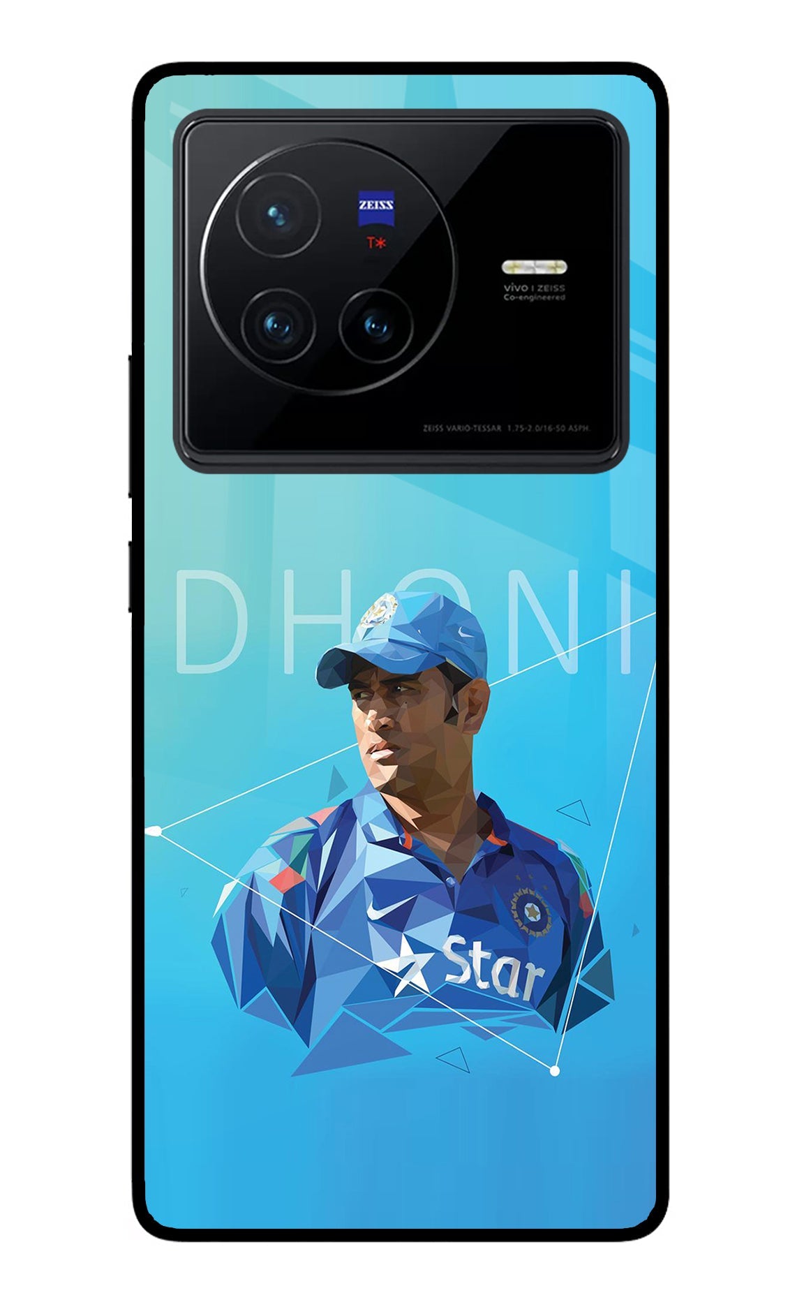 Dhoni Artwork Vivo X80 Glass Case