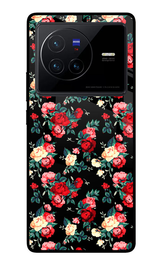 Rose Pattern Vivo X80 Glass Case