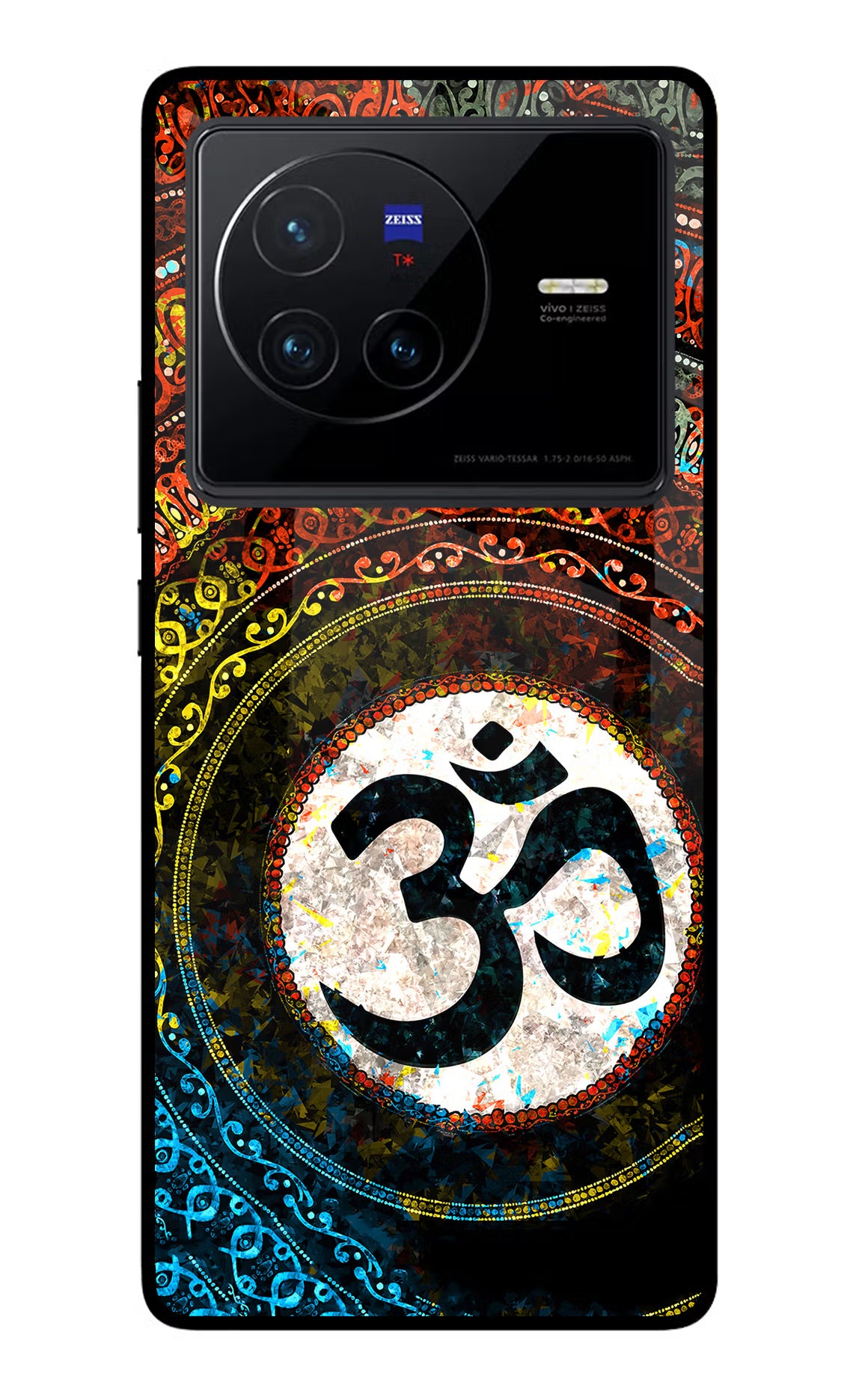 Om Cultural Vivo X80 Glass Case Back Cover by Casekaro