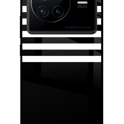 Black and White Print Vivo X80 Glass Case