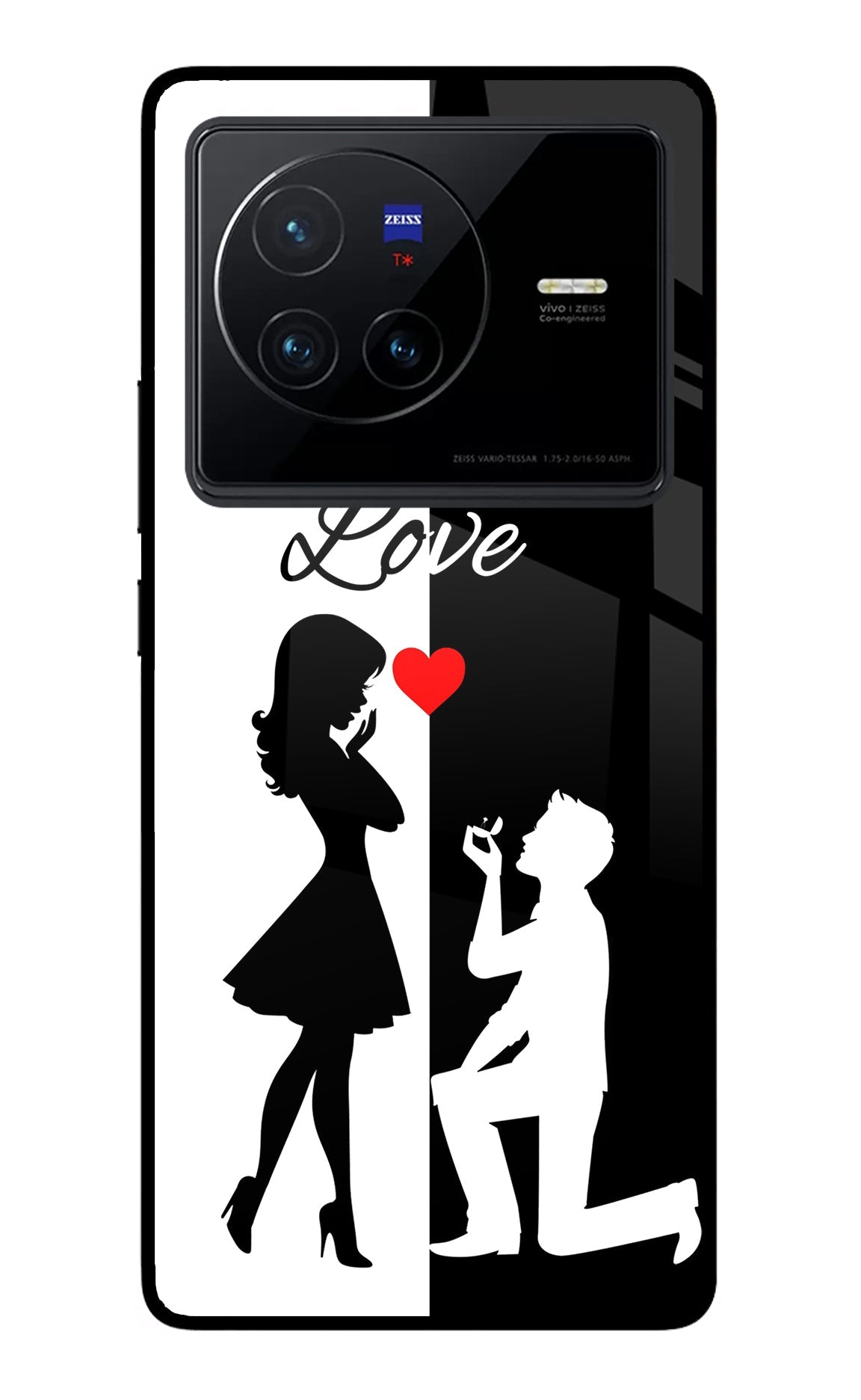 Love Propose Black And White Vivo X80 Back Cover