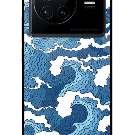 Blue Waves Vivo X80 Glass Case