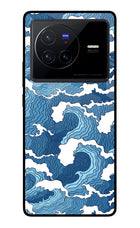 Blue Waves Vivo X80 Glass Case