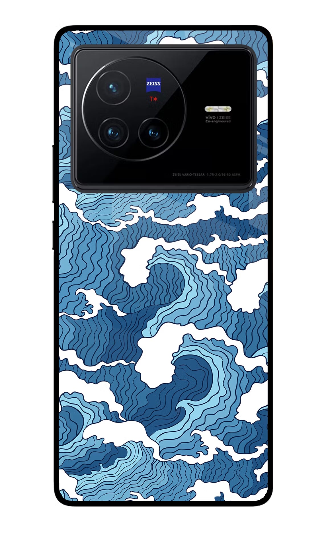 Blue Waves Vivo X80 Glass Case