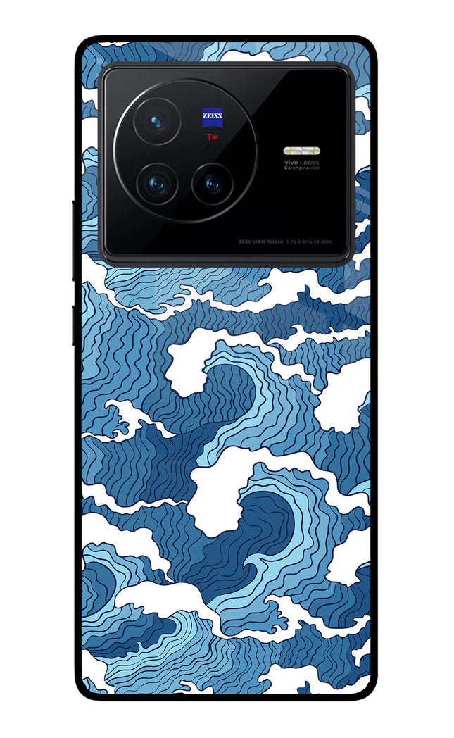 Blue Waves Vivo X80 Glass Case