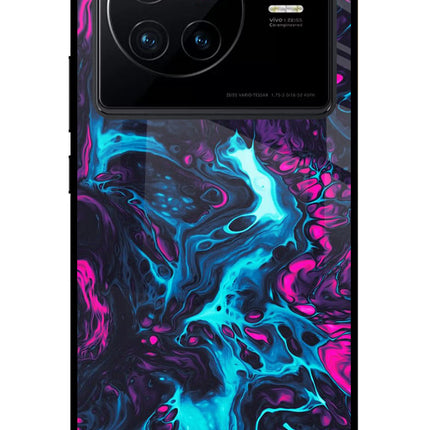 Abstract Vivo X80 Glass Case