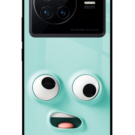 Funny Cartoon Vivo X80 Glass Case Back Cover by Casekaro
