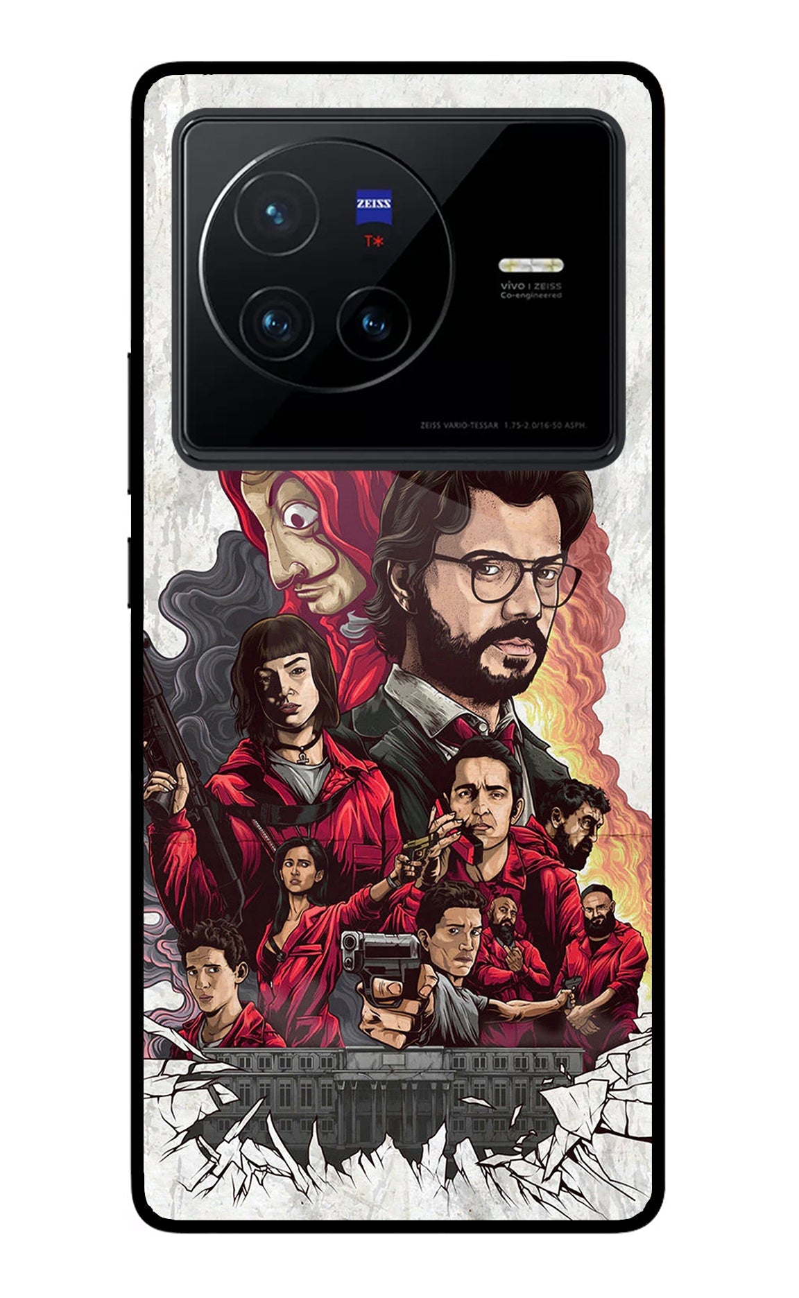 Money Heist Artwork Vivo X80 Glass Case