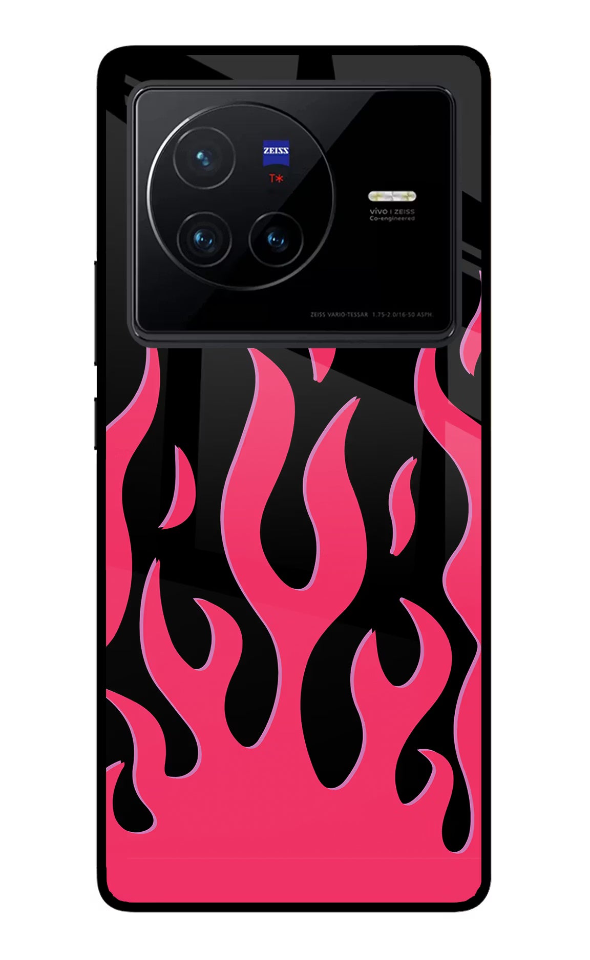 Fire Flames Vivo X80 Glass Case Back Cover by Casekaro