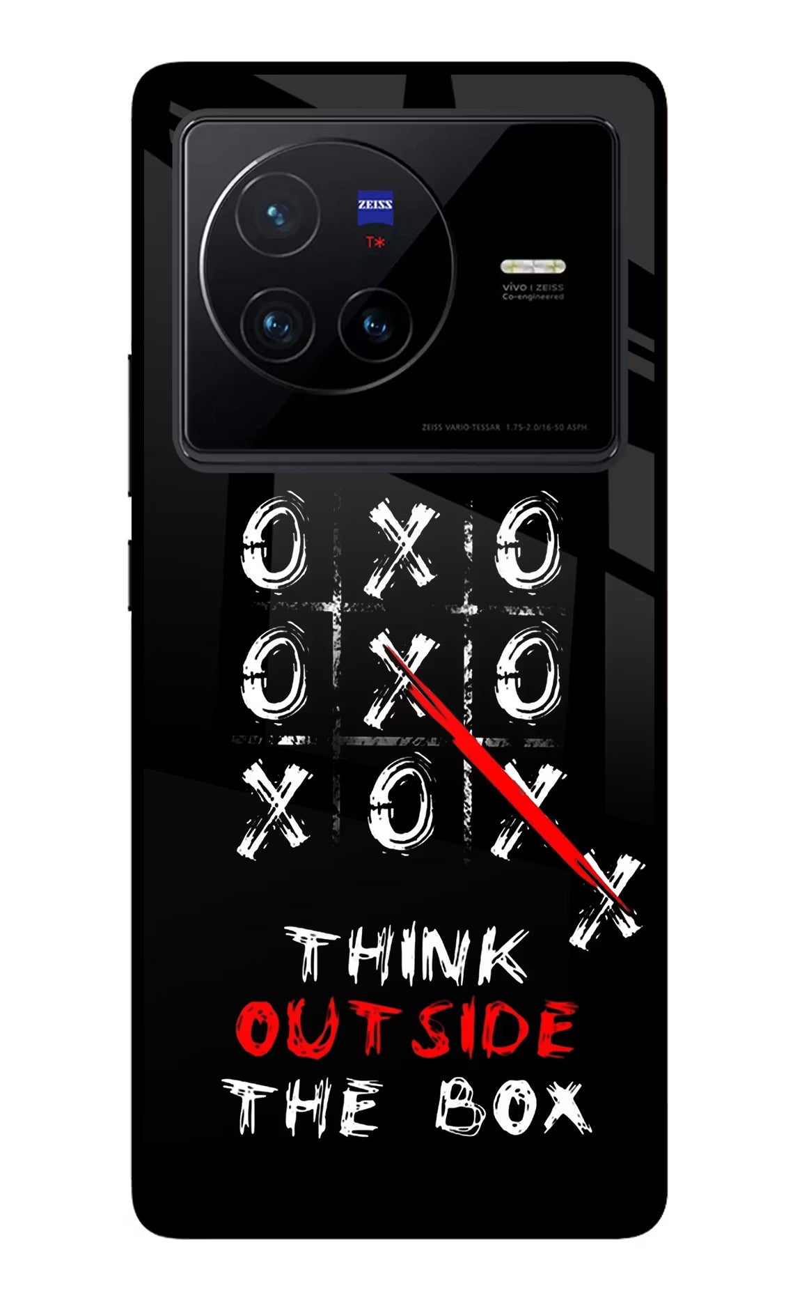 Think out of the BOX Vivo X80 Glass Case Back Cover by Casekaro