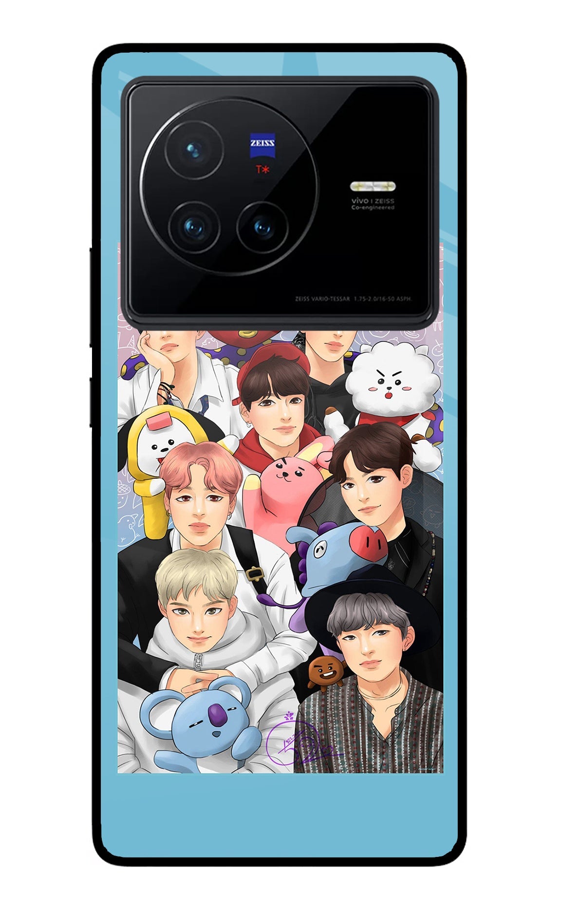 BTS with animals Vivo X80 Glass Case