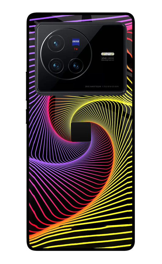 Colorful Strings Vivo X80 Glass Case