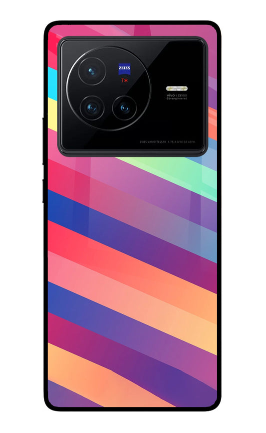 Stripes color Vivo X80 Glass Case