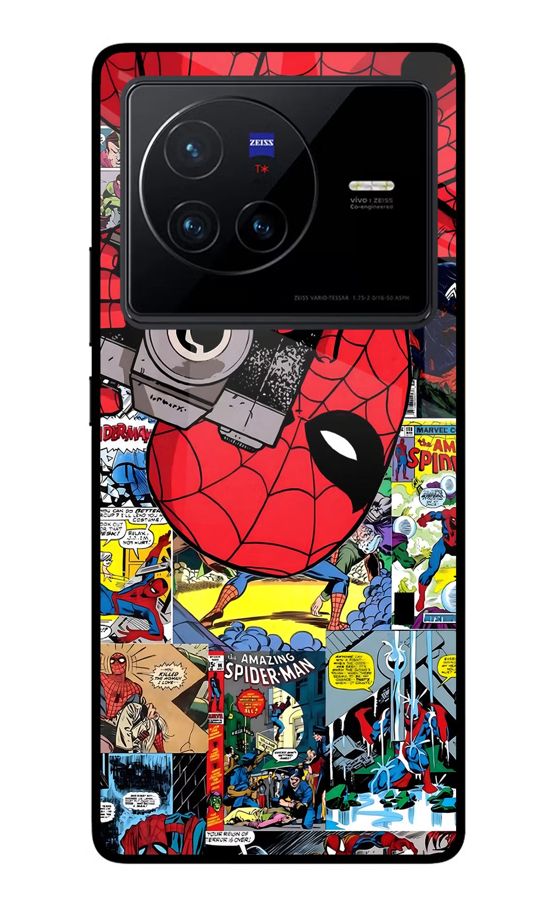 Spider Man Vivo X80 Glass Case Back Cover by Casekaro