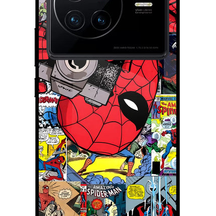 Spider Man Vivo X80 Glass Case Back Cover by Casekaro