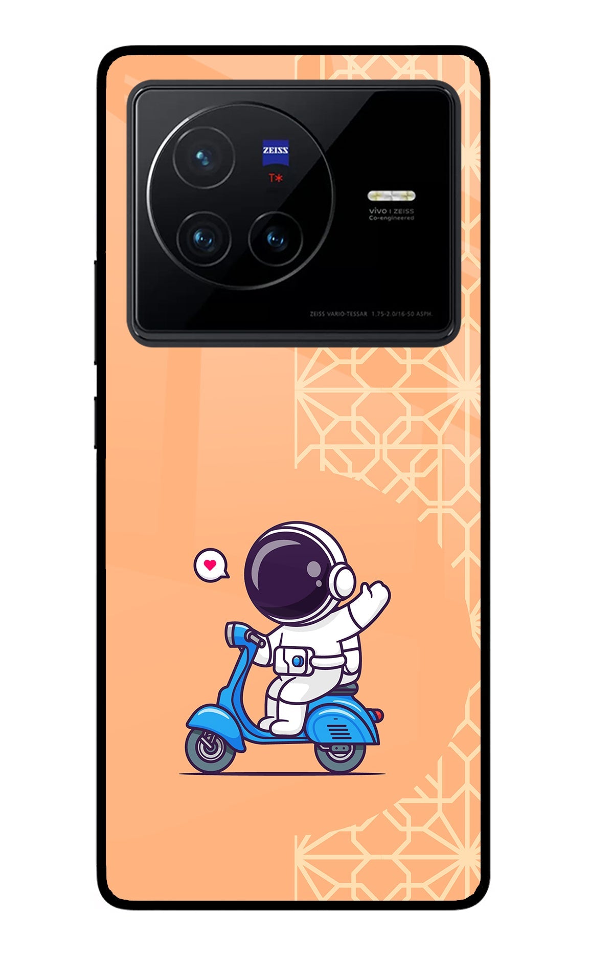 Cute Astronaut Riding Vivo X80 Glass Case