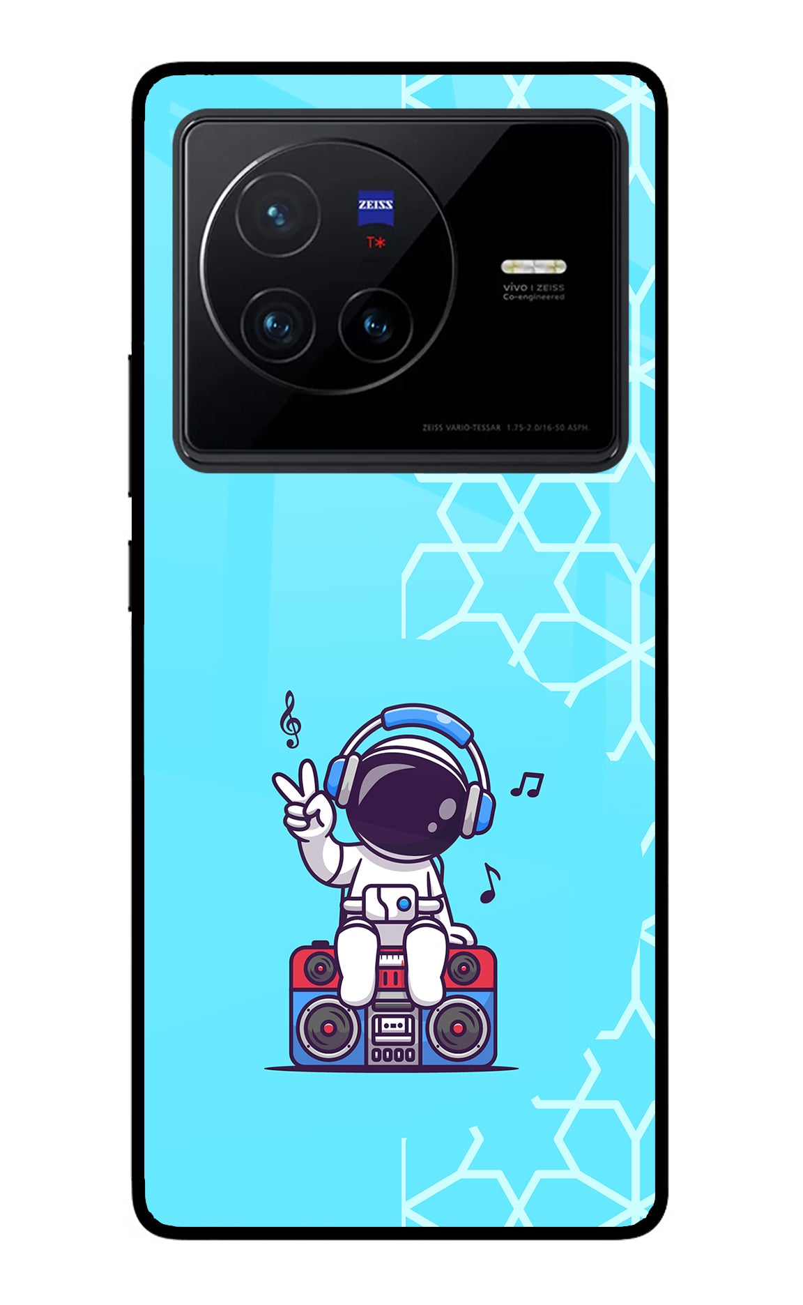 Cute Astronaut Chilling Vivo X80 Glass Case