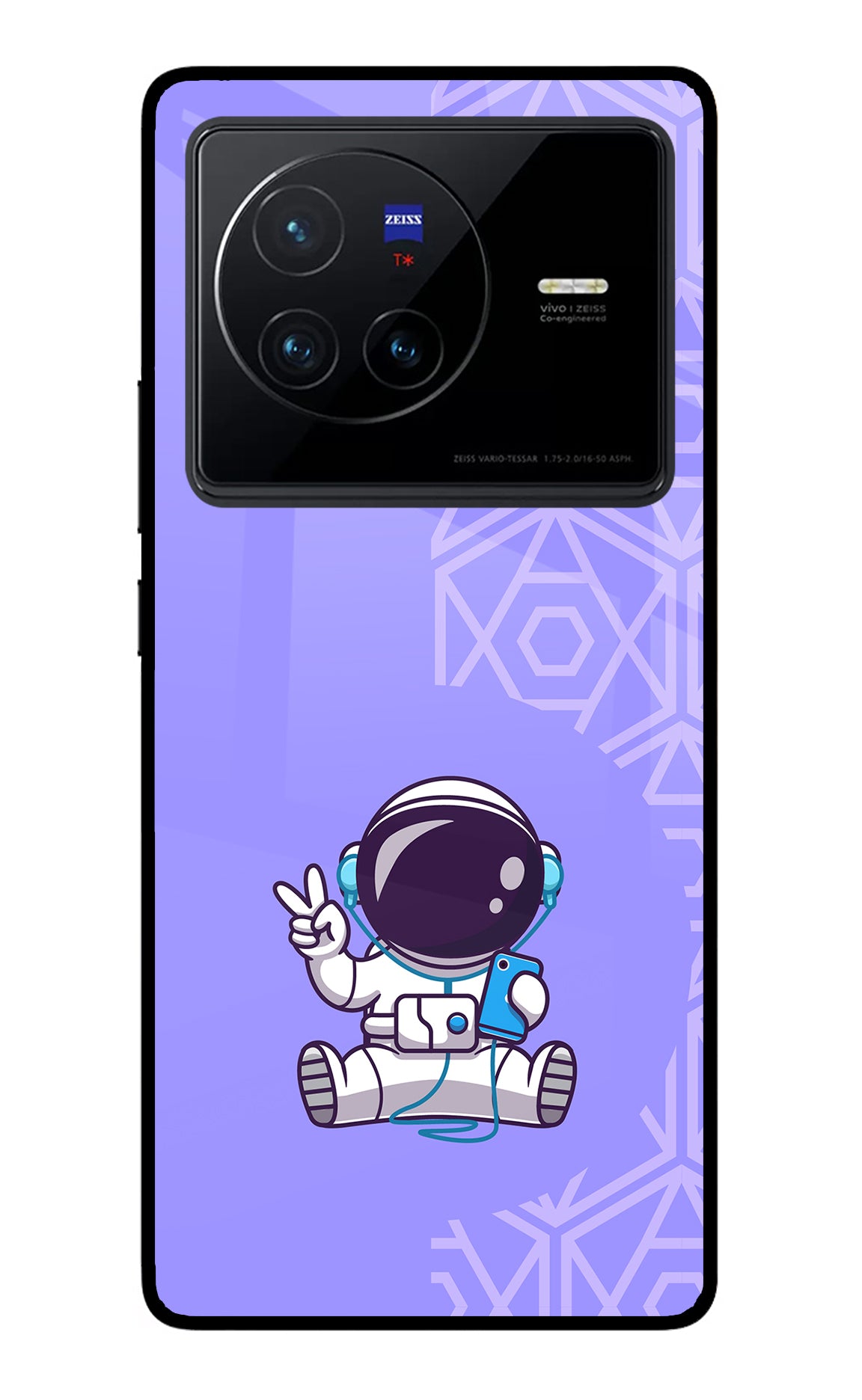 Cute Astronaut Chilling Vivo X80 Glass Case