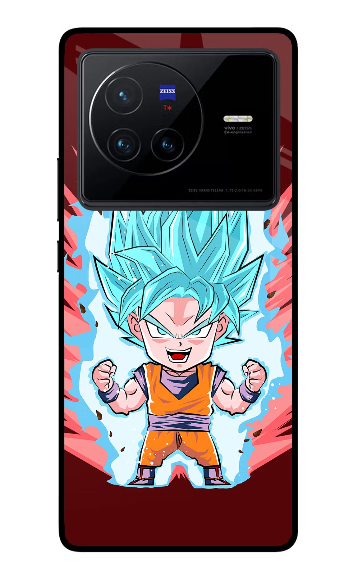 Goku Little Vivo X80 Glass Case Back Cover by Casekaro