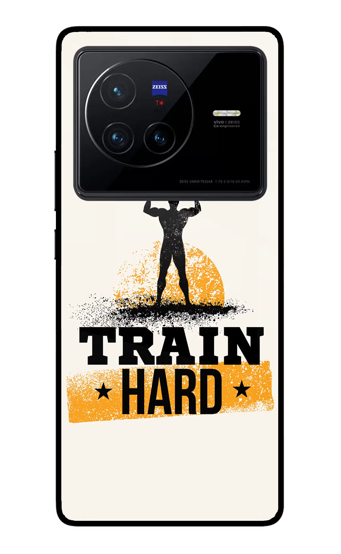 Train Hard Vivo X80 Glass Case Back Cover by Casekaro
