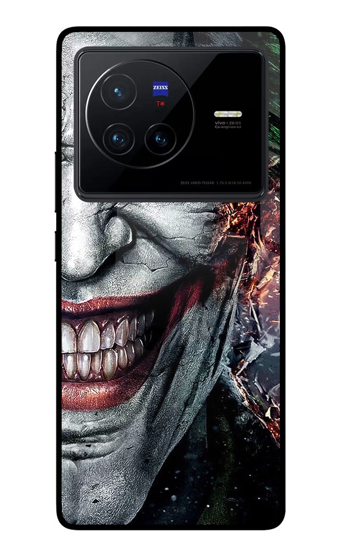 Joker Cam Vivo X80 Glass Case Back Cover by Casekaro