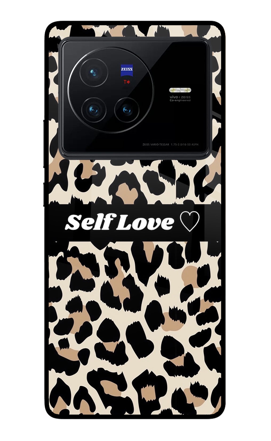 Leopard Print Self Love Vivo X80 Glass Case