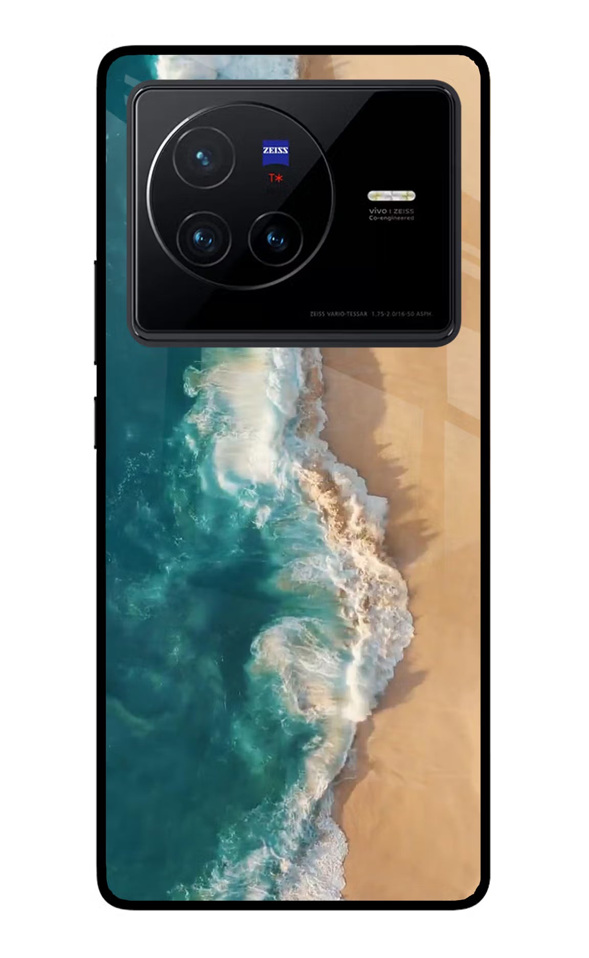 Ocean Beach Vivo X80 Glass Case Back Cover by Casekaro