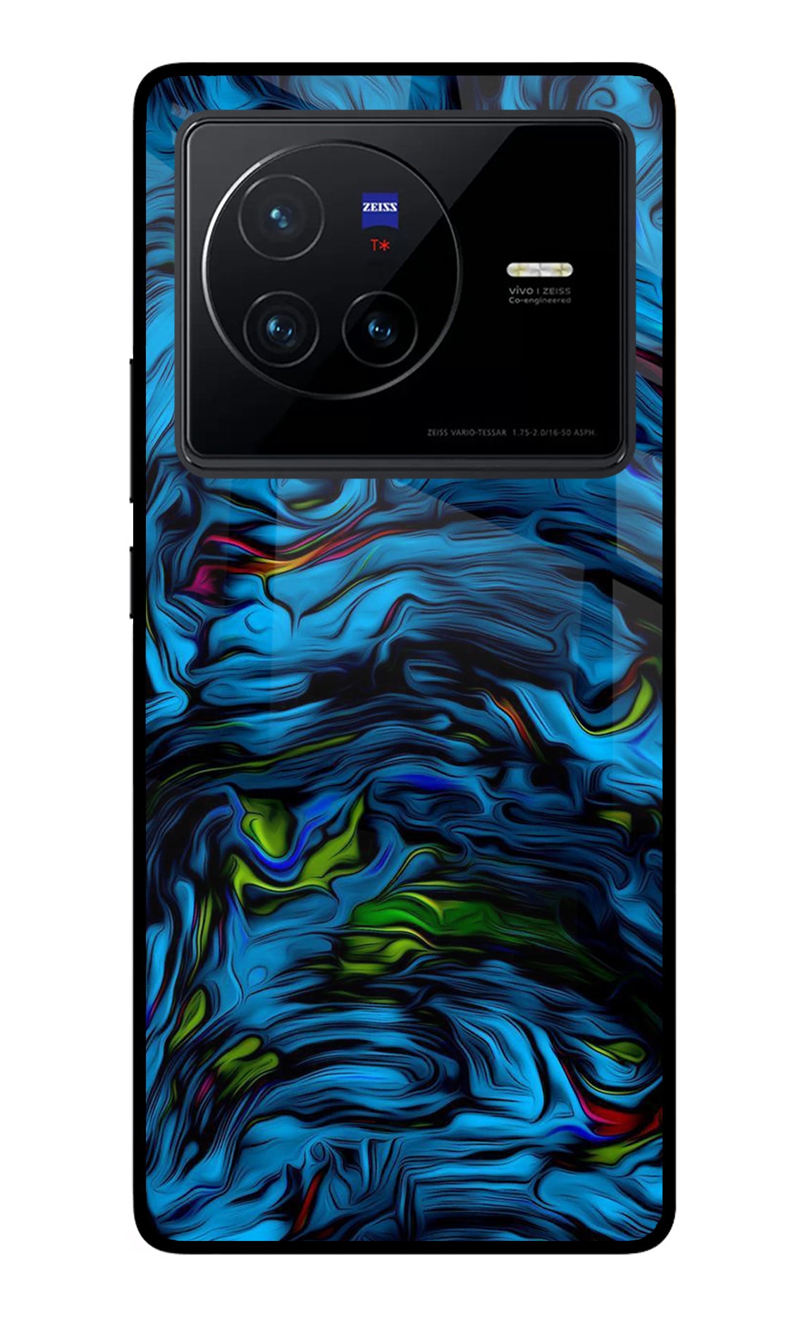 Dark Blue Abstract Vivo X80 Glass Case