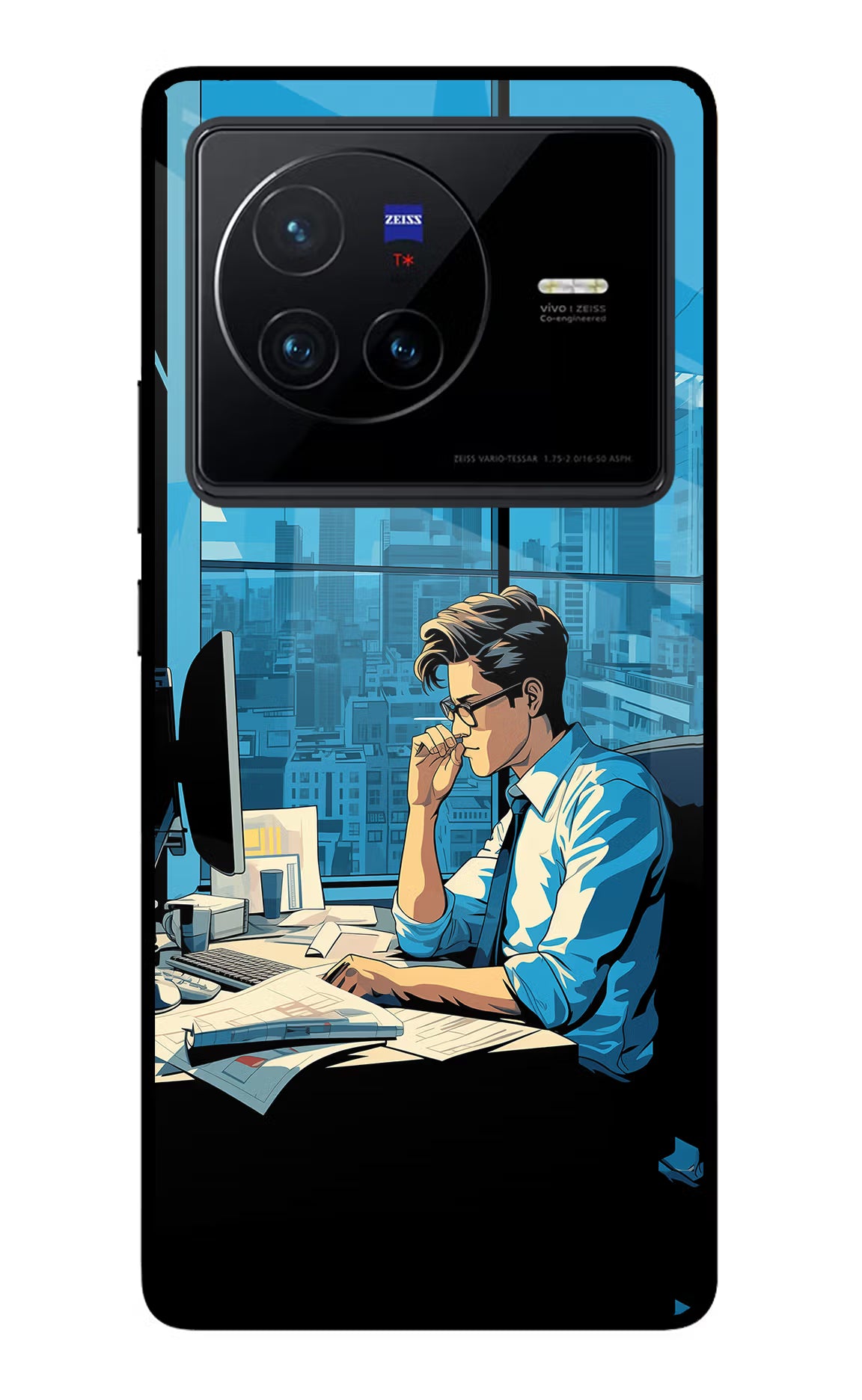 Focused Hustler (AI Generated) Vivo X80 Glass Case