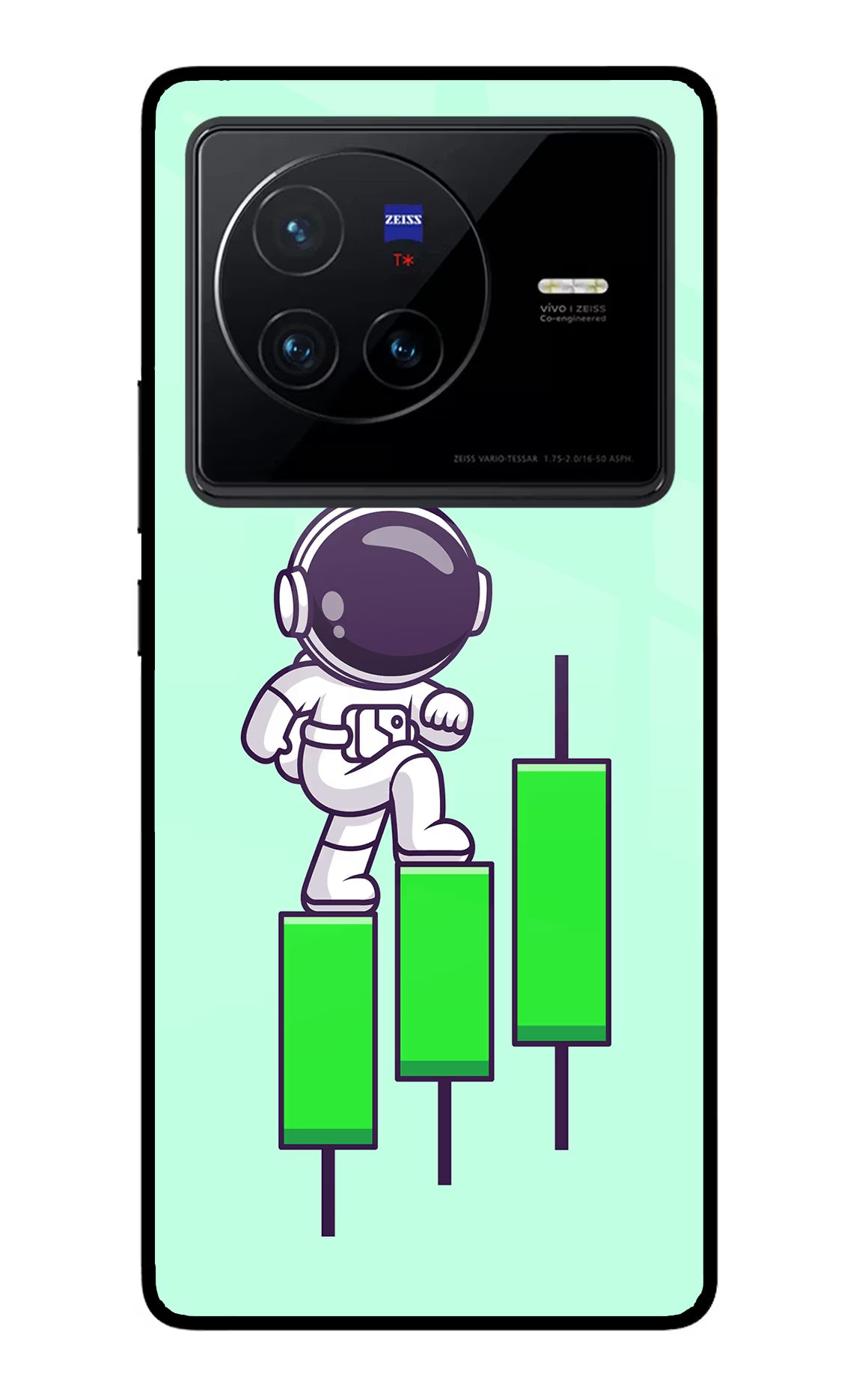 Astronaut Trader Vivo X80 Glass Case Back Cover by Casekaro