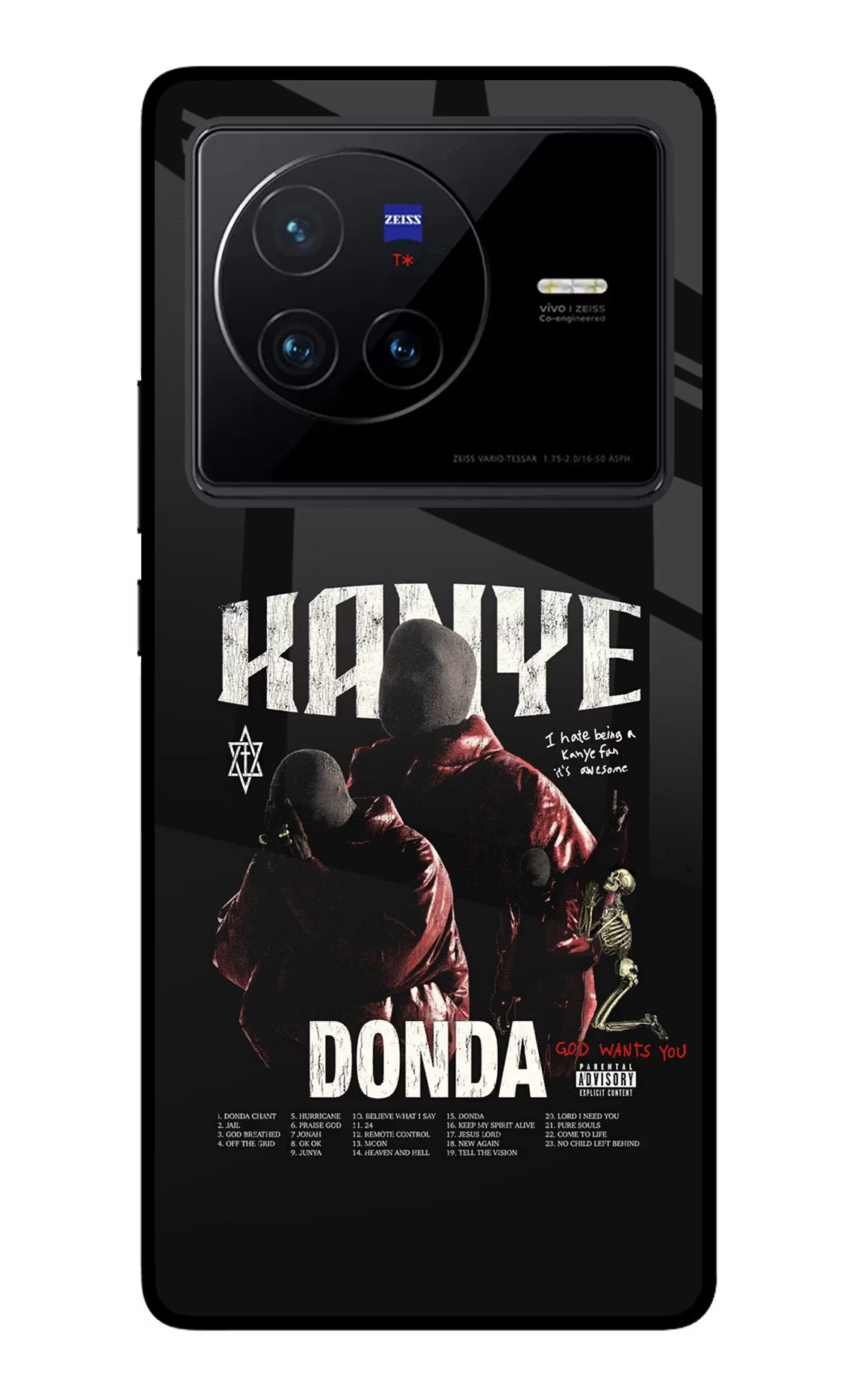 Donda Kanye West Vivo X80 Glass Case Back Cover by Casekaro