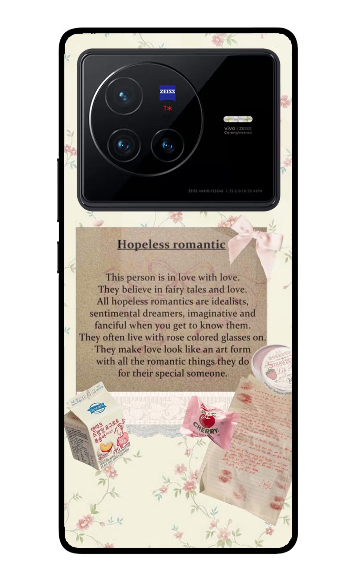 Hopeless Romantic Vivo X80 Glass Case Back Cover by Casekaro