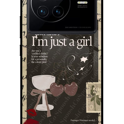 I am just a girl Vivo X80 Glass Case