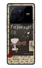 I am just a girl Vivo X80 Glass Case