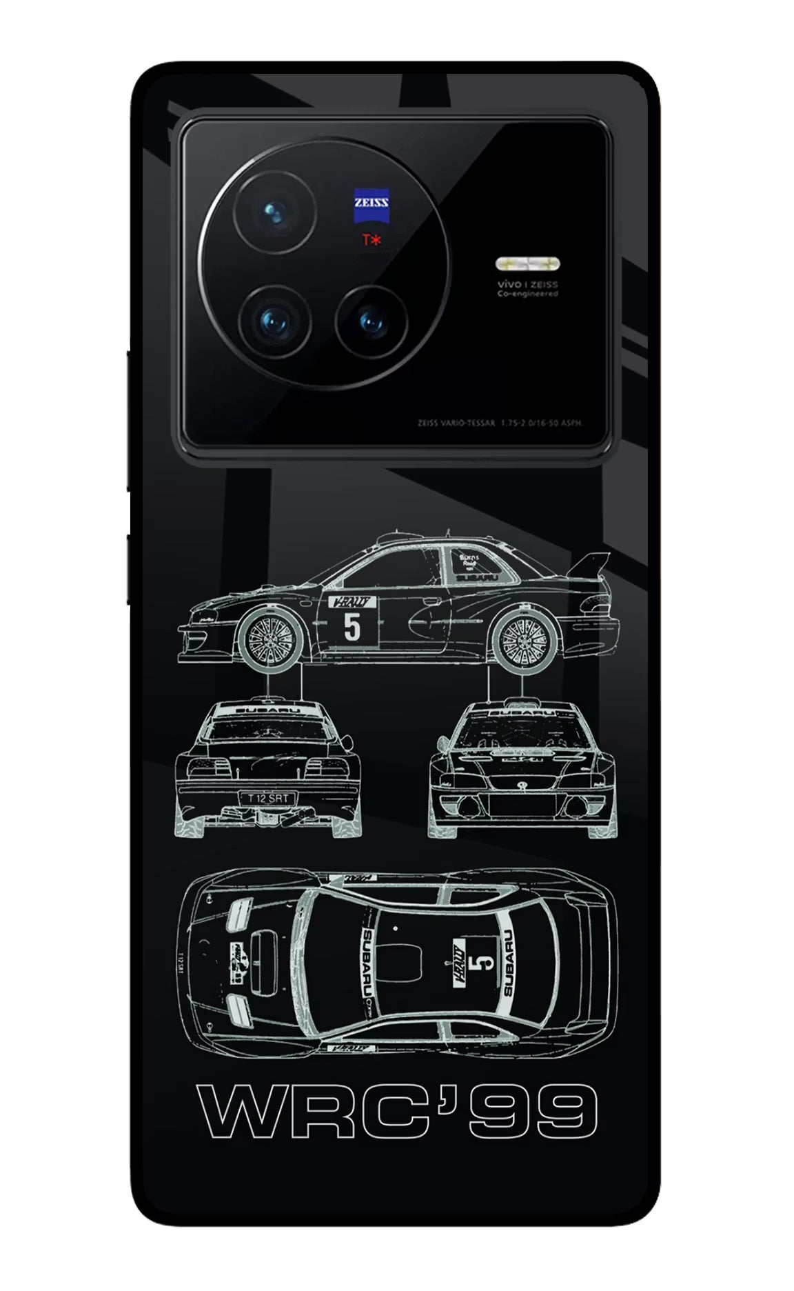 WRC'99 Vivo X80 Glass Case Back Cover by Casekaro