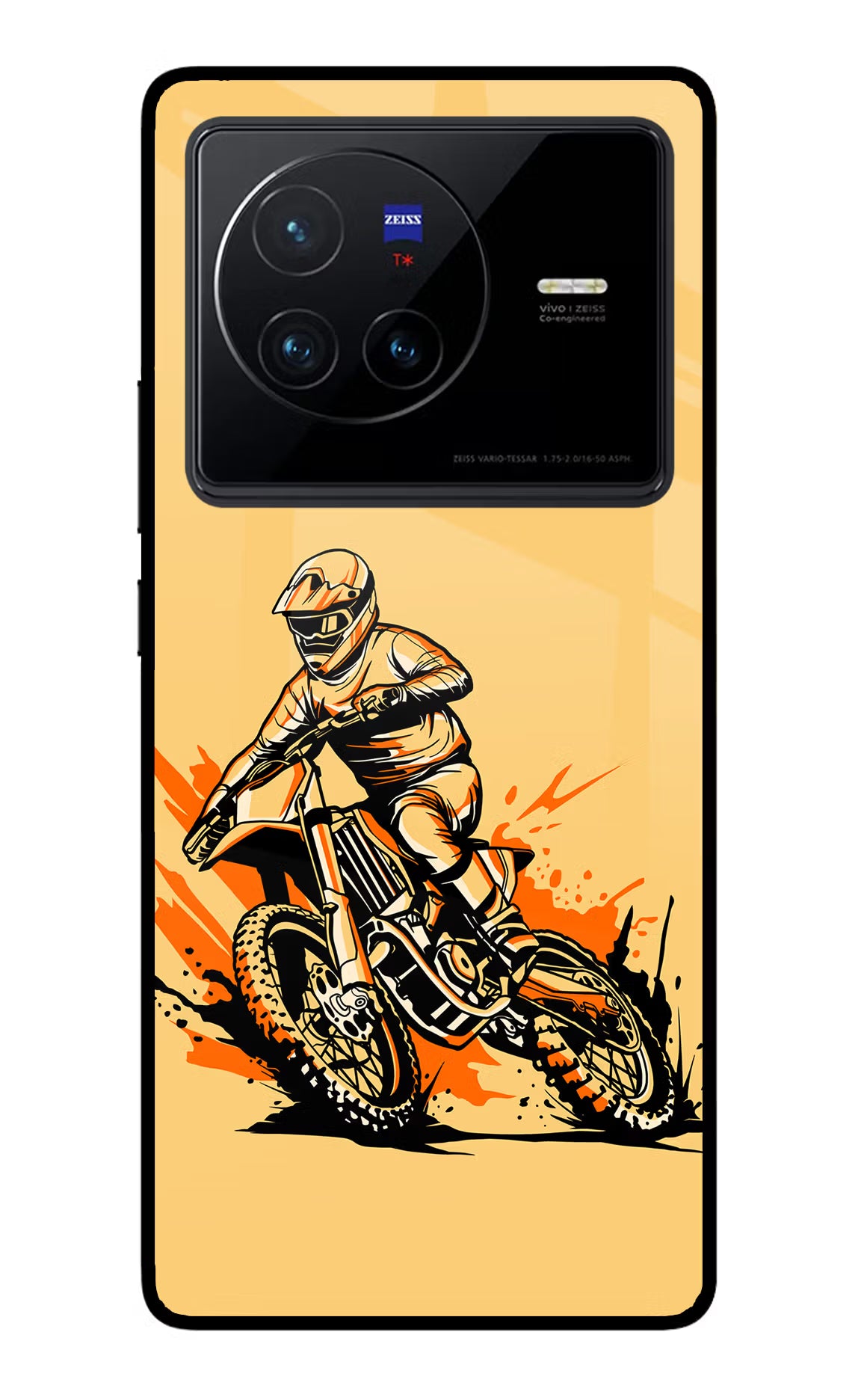 Off-Road Fury Vivo X80 Glass Case Back Cover by Casekaro