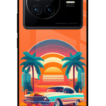 Palm Drive 80s Vivo X80 Glass Case