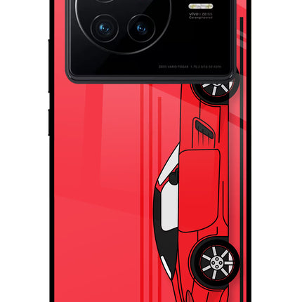 Red Velocity Vivo X80 Glass Case