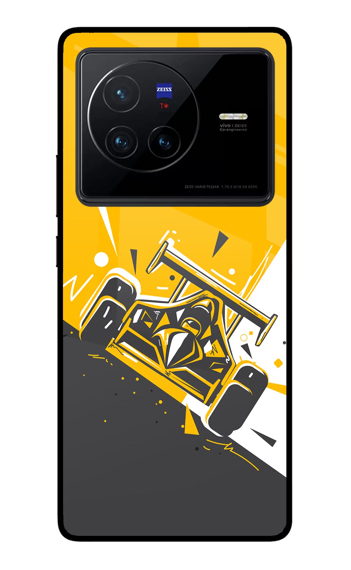 Track King Vivo X80 Glass Case Back Cover by Casekaro
