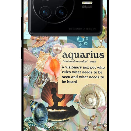 Aquarius Zodiac Vivo X80 Glass Case