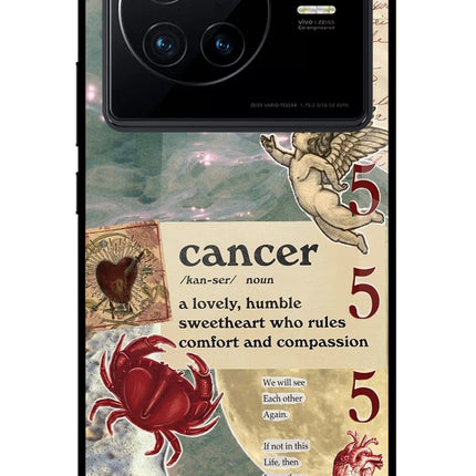 Cancer Zodiac Vivo X80 Glass Case
