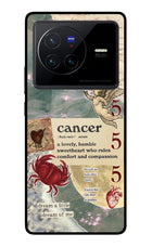 Cancer Zodiac Vivo X80 Glass Case