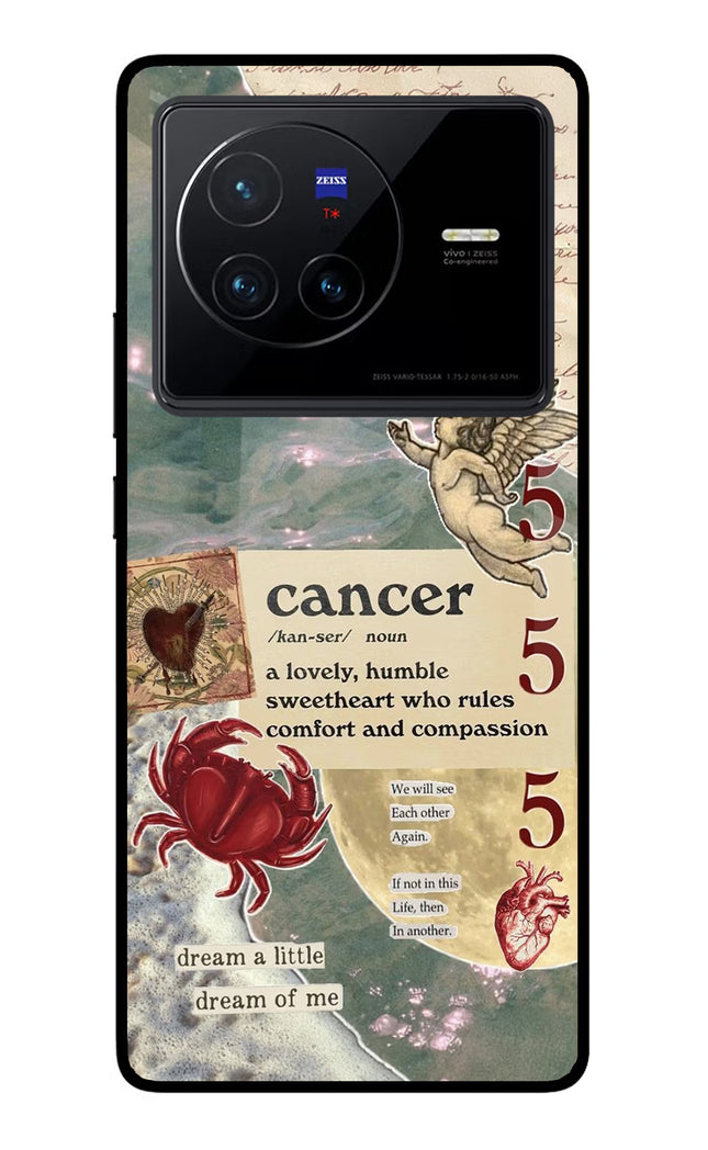 Cancer Zodiac Vivo X80 Glass Case