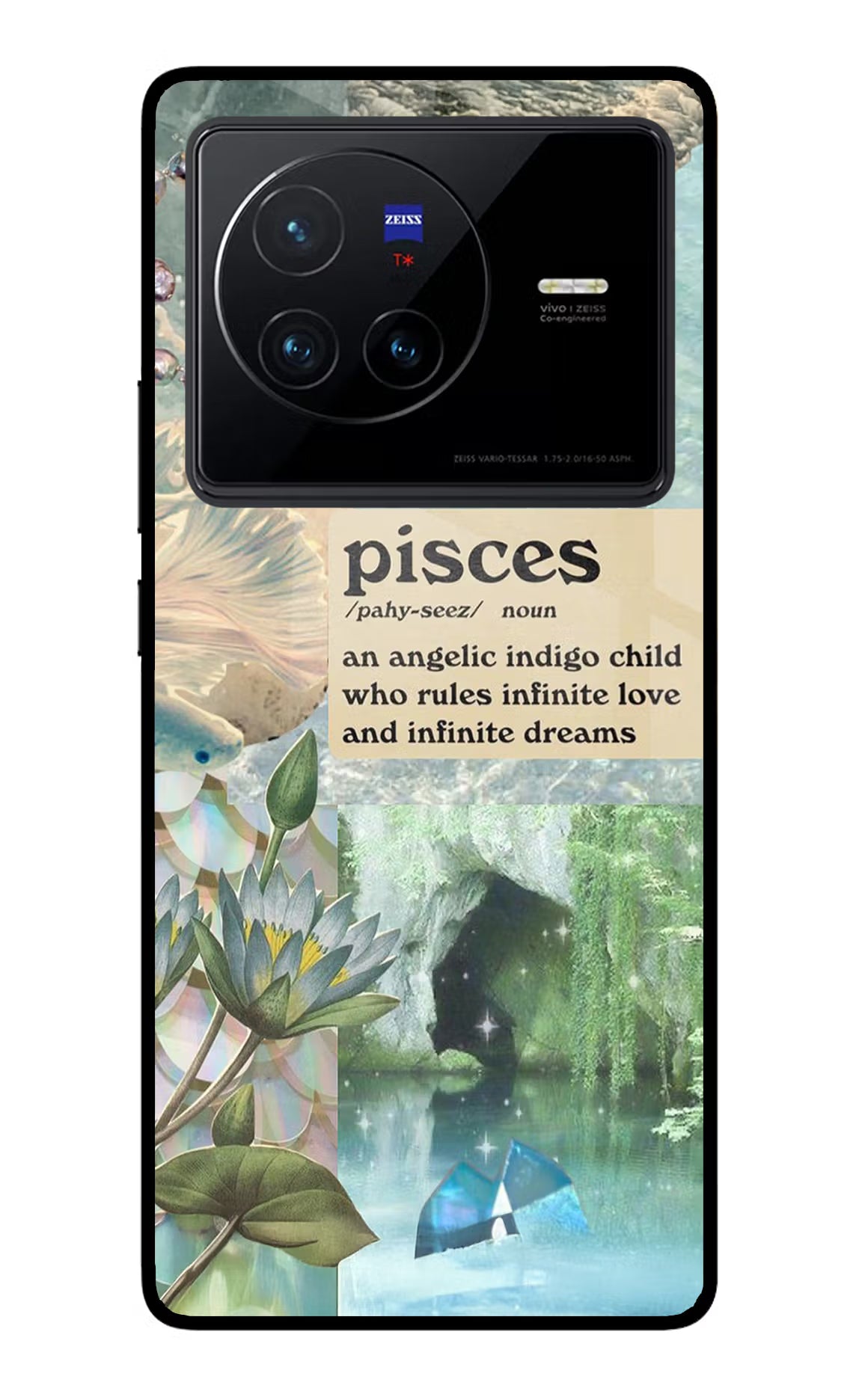 Pisces Zodiac Vivo X80 Glass Case Back Cover by Casekaro