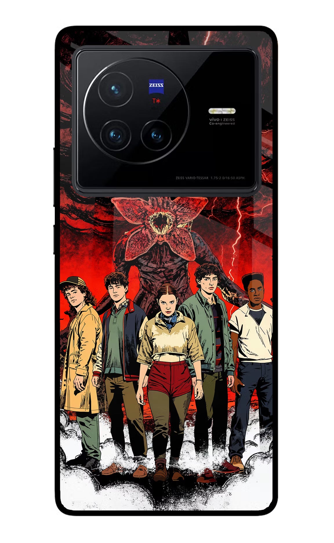 Ordinary Things Characters Vivo X80 Glass Case Back Cover by Casekaro