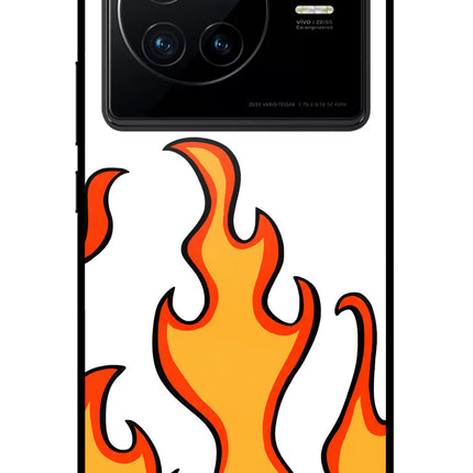 Fired Up – White Vivo X80 Glass Case